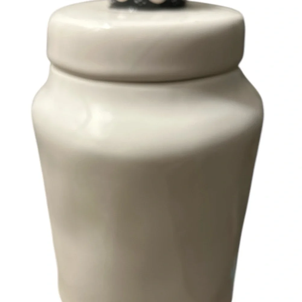 Rae Dunn by Magenta LL Ceramic Crown Top Canister Dog Treats LIVE, LOVE, BARK‎